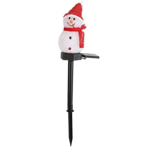 Qiopertar Moins de 5$ Lampadaire solaire, décoration de Noël, bonhomme de neige, jardin extérieur, Cour, lumières, (boîte) Offre de livraison gratuite cette semaine