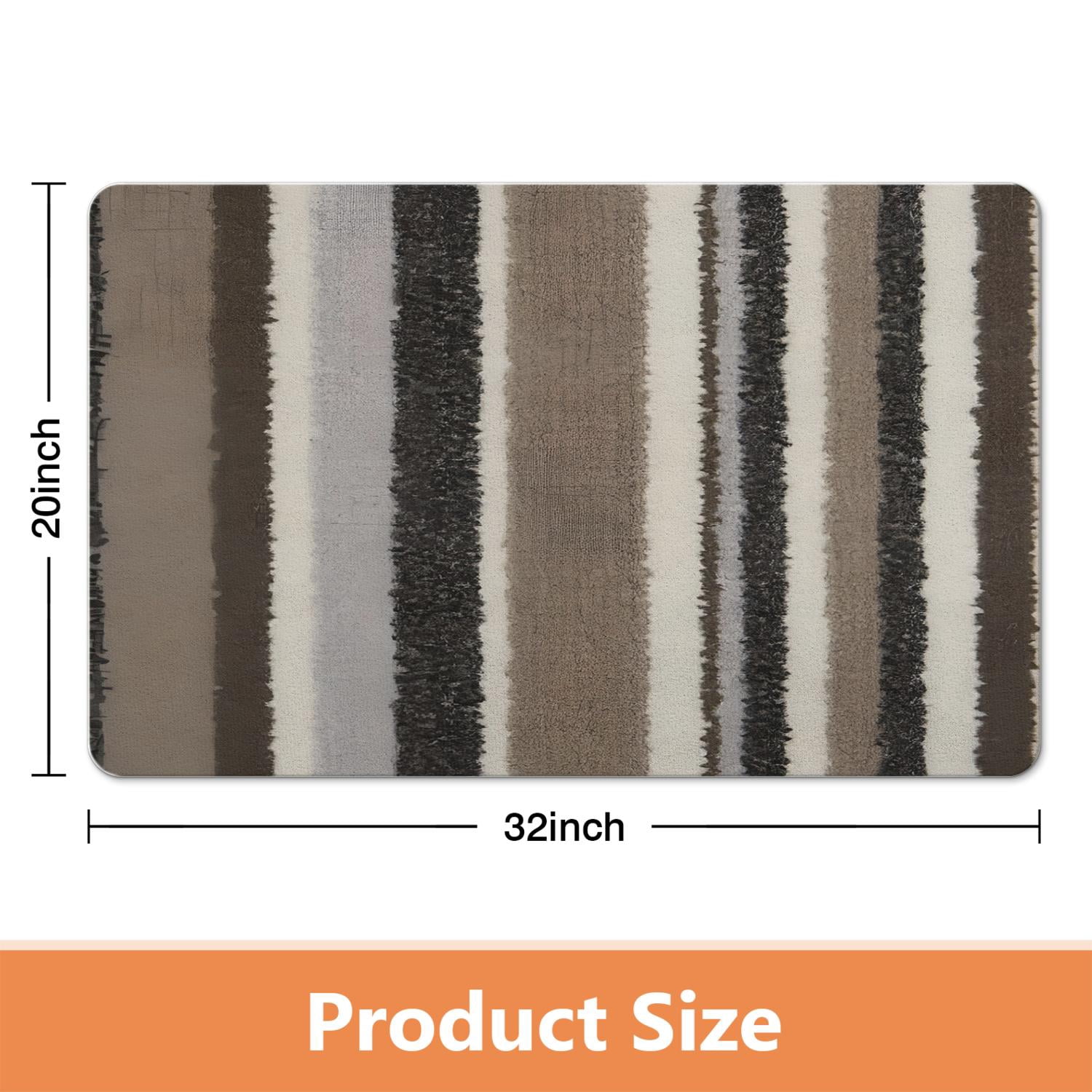 Experience Softness with 20x32in Striped Microfiber Bathroom Rugs - Extra Thick, Highly Absorbent Bath Mat, Anti-Slip, Machine Washable Perfect for Bathroom, Tub, and Shower