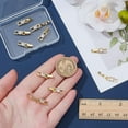 thumbnail image 3 of 10Pcs Fold Over Clasp 18K Gold Plated Brass Cubic Zirconia Extension Clasp Snap Lock Closure End Caps Watch Jewelry Clasp, 3 of 9