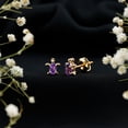thumbnail image 6 of Rosec Jewels Natural Amethyst Turtle Earrings for Women - February Birthstone Earrings - Ready to Gift for Birthday, 14K Yellow Gold, 6 of 9