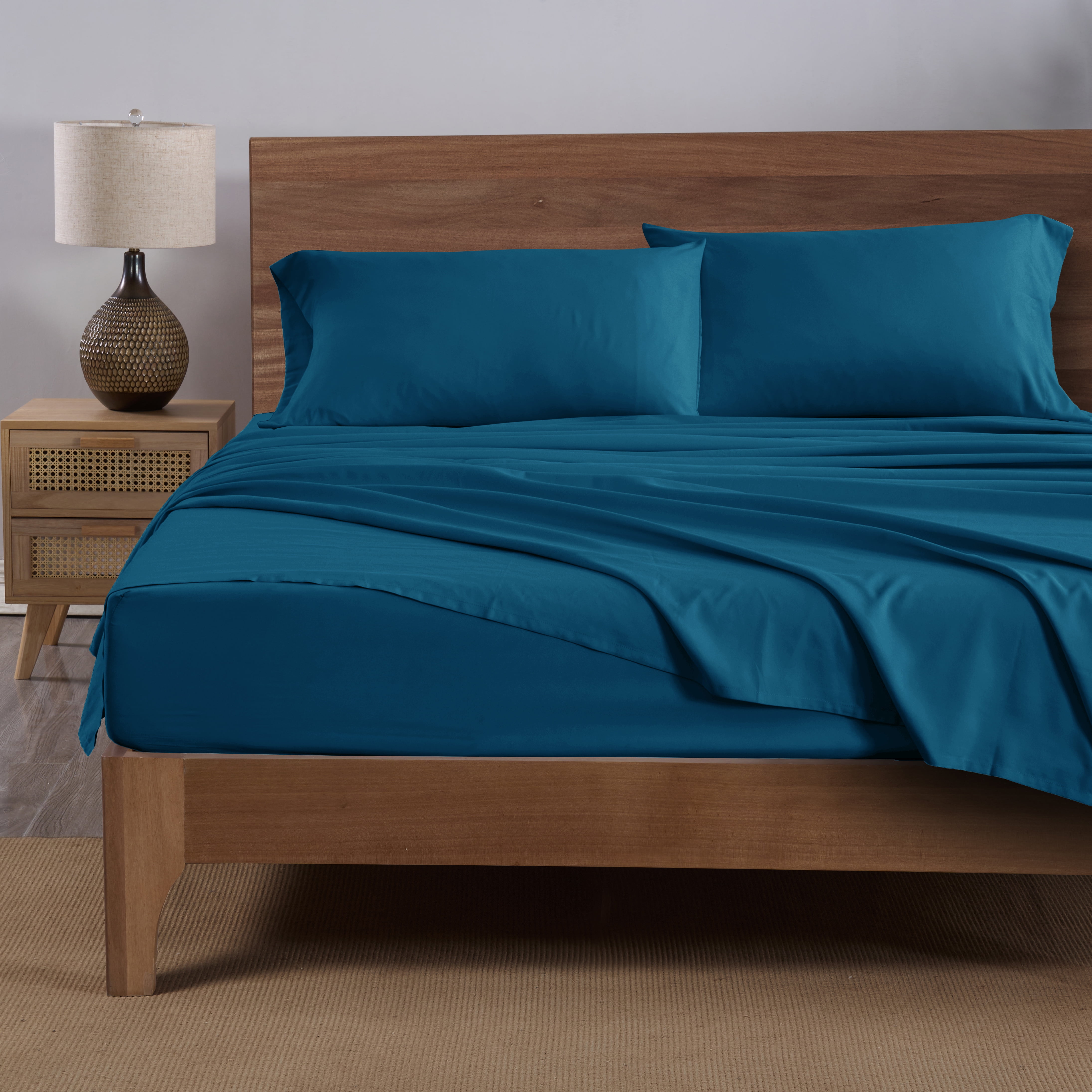 Mainstays Super Soft High Quality Brushed Microfiber Pillowcase Set, Std/Queen, Dark Teal, 2 Piece