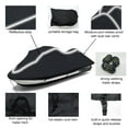 thumbnail image 5 of Zenicham Upgraded Fade and Crack Resistant Trailerable Jet Ski Cover, Heavy-Duty Waterproof and UV Protection PWC Cover,Jetski Watercraft Cover with Reflective Strips Fits from 136"-145" Black, 5 of 7