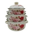 thumbnail image 2 of Elodie 3x Enamel Stockpots Vintage Design Soup Pots for Kitchen Cooking Restaurant Style A, 2 of 8