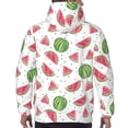 thumbnail image 7 of Uemuo Hand Drawn Watermelon Pattern Men's Hoodie - Casual Pullover Hoodie with Kangaroo Pocket, Stylish Hooded Sweatshirt for Everyday Wear-4X-Large, 7 of 7