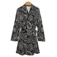 thumbnail image 6 of Black White Paisley Pajama Robe Female Vintage Floral Casual Loose Nightgown V Neck Design Pajamas Robes Autumn Dresses, 6 of 7