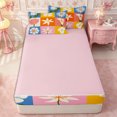 thumbnail image 4 of Manfei Colorful Flowers Zipper Twin Comforter Sets with Fitted Sheet and 2 Pillowcases,Abstract Vintage Floral Plaid Zipper Bedding Set,Reversible, 4 of 7