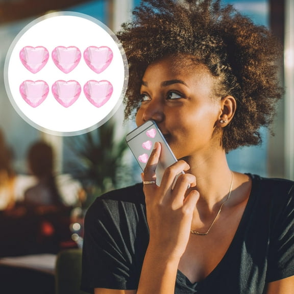 GOOHOCHY 100pcs Pink Acrylic 3D Heartshaped Baubles for Wedding Decor Valentine's Day and Party Use