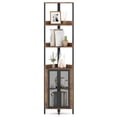 thumbnail image 1 of Gymax 6-Tier Corner Shelf 67'' Tall Corner Bookshelf w/Cabinet & Adjustable Shelf Rustic Brown & White, 1 of 10
