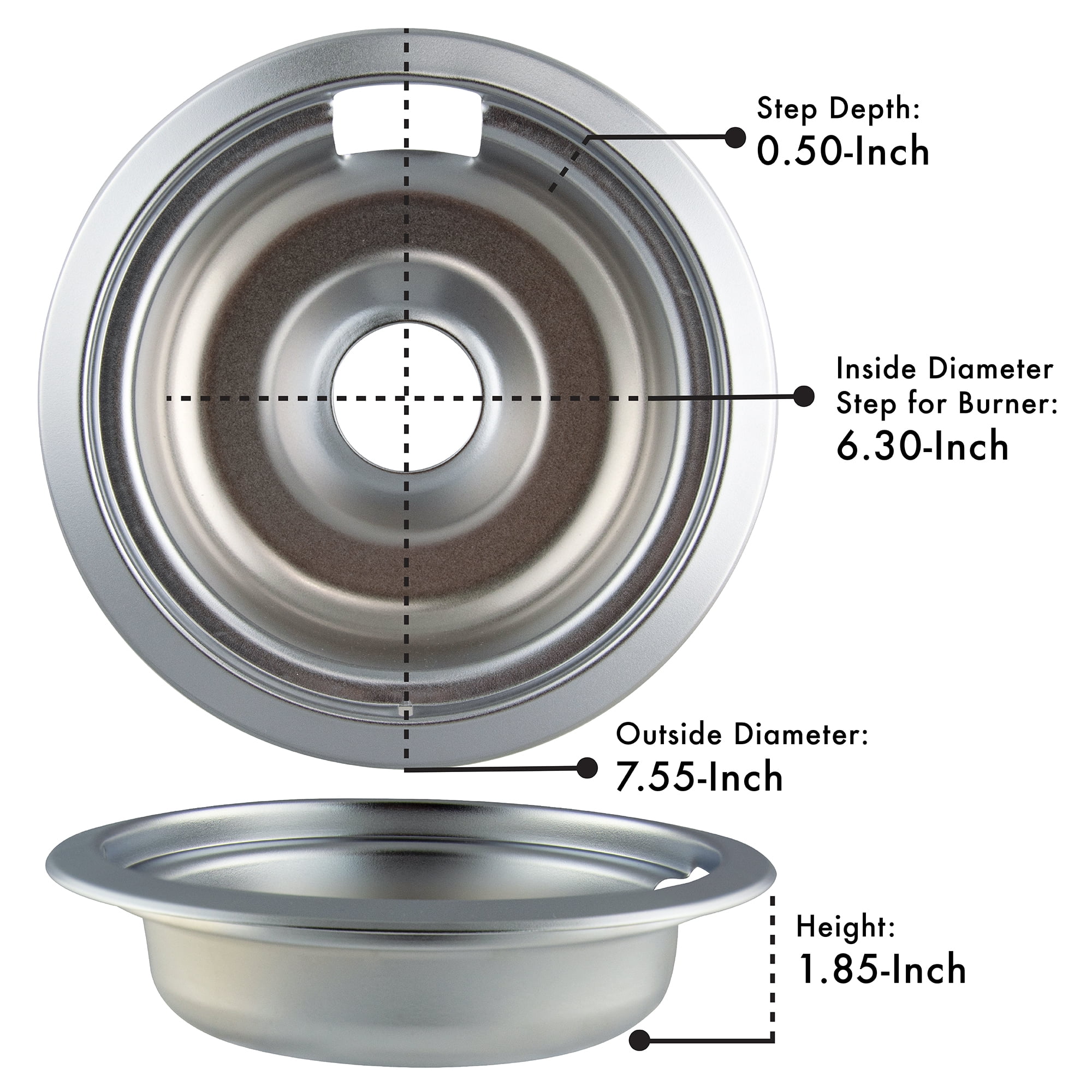 Range Kleen 10910A2X Style F 2 Pack Heavy Duty Chrome Drip Bowls