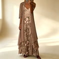 thumbnail image 2 of Womens 2 Piece Summer Outfits Elegant Printed Resort Dress Two Piece Bohemian Style Flowy Long Skirt Ensemble For Wear Set, 2 of 5
