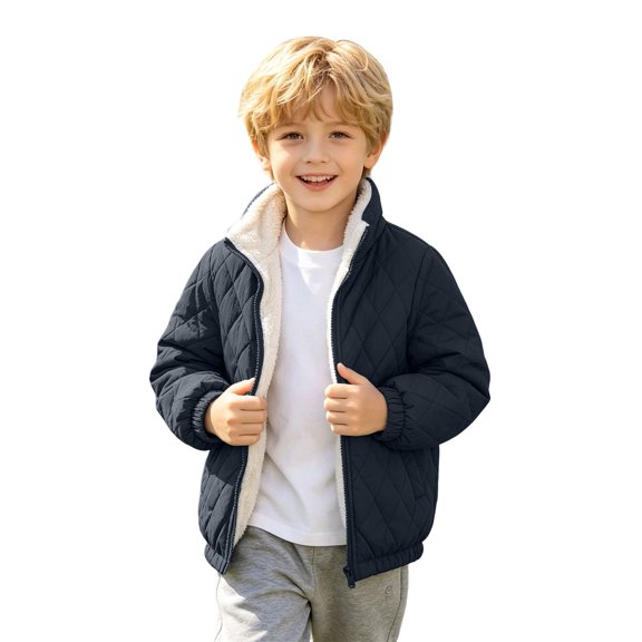 Boy Winter Sherpa Jacket Winter Fall Jacket Size 6-7 Years