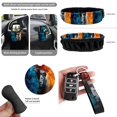thumbnail image 6 of Yuyamidu Fire Lion Car Front Back Seat Covers with Car Steering Wheel Cover Seat Belt Pads Cup Coasters Garbage Cans Rear View Mirror Cover Keychain Air Vent Storage Holder Set of 15, 6 of 7