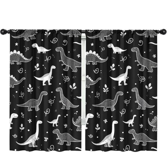 Blackout Kids Curtains,Cute Dinosaur Pattern Childrens Insulated Curtains Set Of 2,Bedroom Essentials,Toddler Room Decor 52x84in(132x213cm)