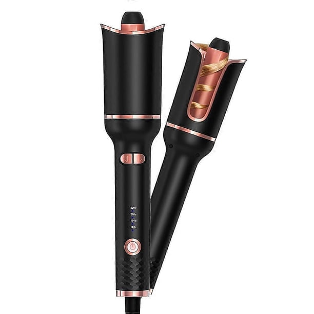 Rizador automático con barril giratorio de cerámica y turmalina, anti-quemaduras, calor ajustable para cabello largo y corto.