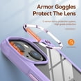 thumbnail image 4 of SaniMore Magnetic Transparent Case for iPhone 13 with Wireless Charging, PC & Liquid TPU Cover with Independent Mental Key Armor Goggles Protective Lens Shockproof Protective Shell, Purple, 4 of 8