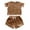 outfits 109#Brown, variant on Girls' Toddler Kids Baby 2 Piece Tracksuit Summer Outfits Solid Color Short Sleeve T Shirt with Drawstring Waist Shorts Clothing Sets,Pink,Size 3 Y-4 Y