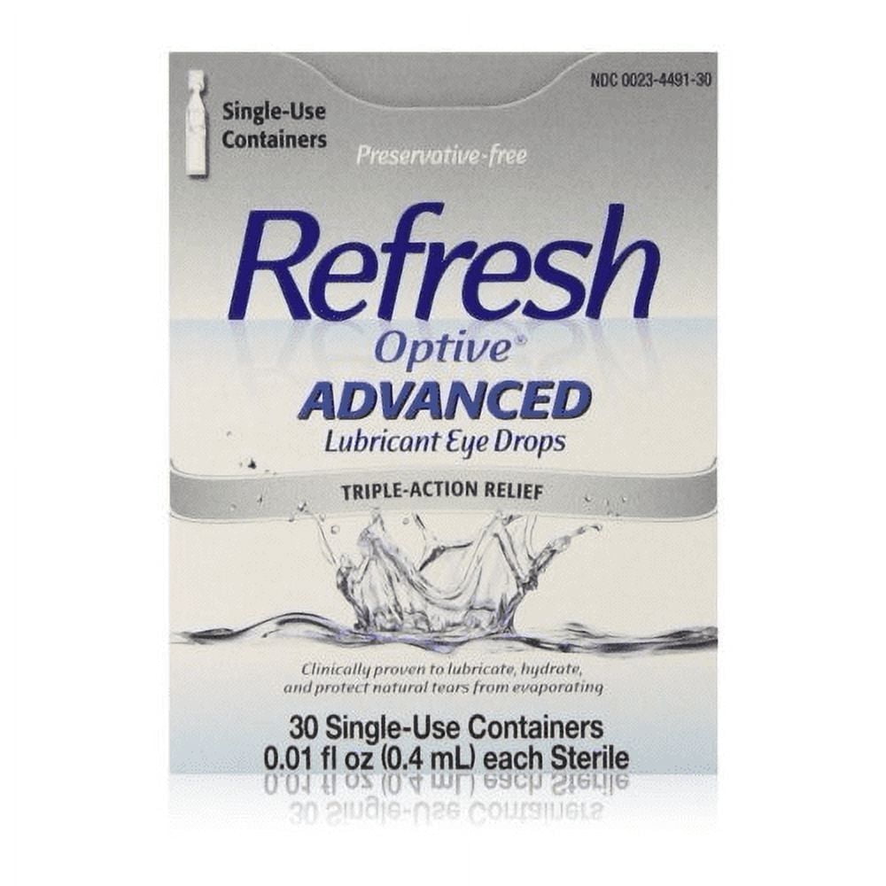 Refresh Optive Advance Triple Action Optical Drops, Unisex, 30ct, 3-Pack