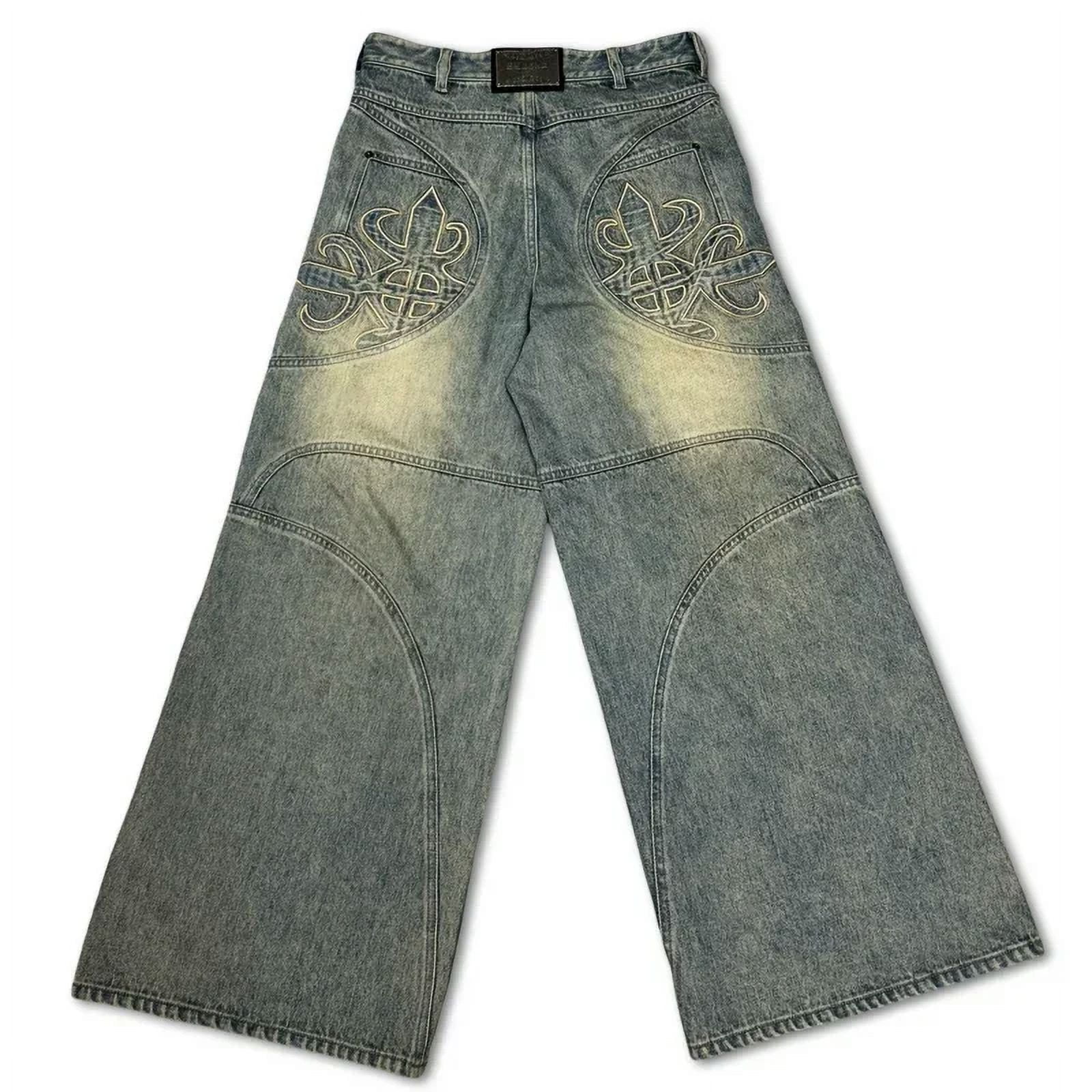Streetwear Washed Retro Baggy Jeans Men's Goth Hip-hop Streetwear Washed Retro Baggy Jeans Men's Goth Hip-hop