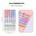 thumbnail image 2 of 3pcs/6pcs Quick-Drying Colorful Curve Highlighters, Cute Pattern Journal Fluorescent Pen, Creative Markers Stationery, 2 of 5