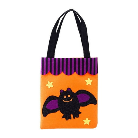 

CASAFUN Halloween Trick or Treat Bags Cute Pumpkin Ghost Sketelon Spider Bat Non-woven Handbag with Handles Candy Bags for Kids Halloween Goody Bags for Snacks Candies Sugar