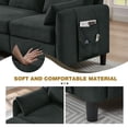 thumbnail image 6 of Soscana Convertible Sectional Sofa with Storage Ottoman and Loveseat, 3 Seater L Shaped Couch with Reversible Chaise and Storage Pockets for Living Room Apartment Studio Office,Black, 6 of 8