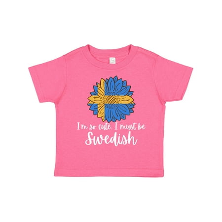

Inktastic I m So Cute I Must Be Swedish Sunflower Sweden Flag Gift Toddler Boy or Toddler Girl T-Shirt