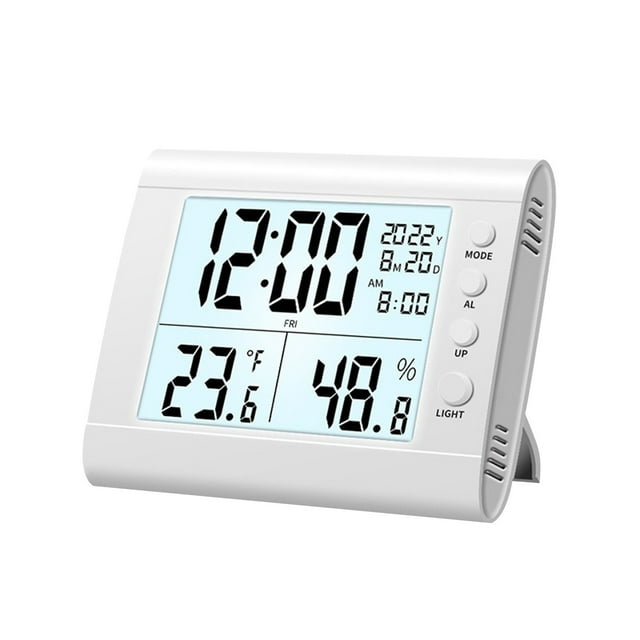 Rbaofujie Horloge Électronique Numérique Affichage LED Horloge Électronique Stéréo Affichage Numérique Réveil avec Fonction Snooze Compte à Rebours 12/24H