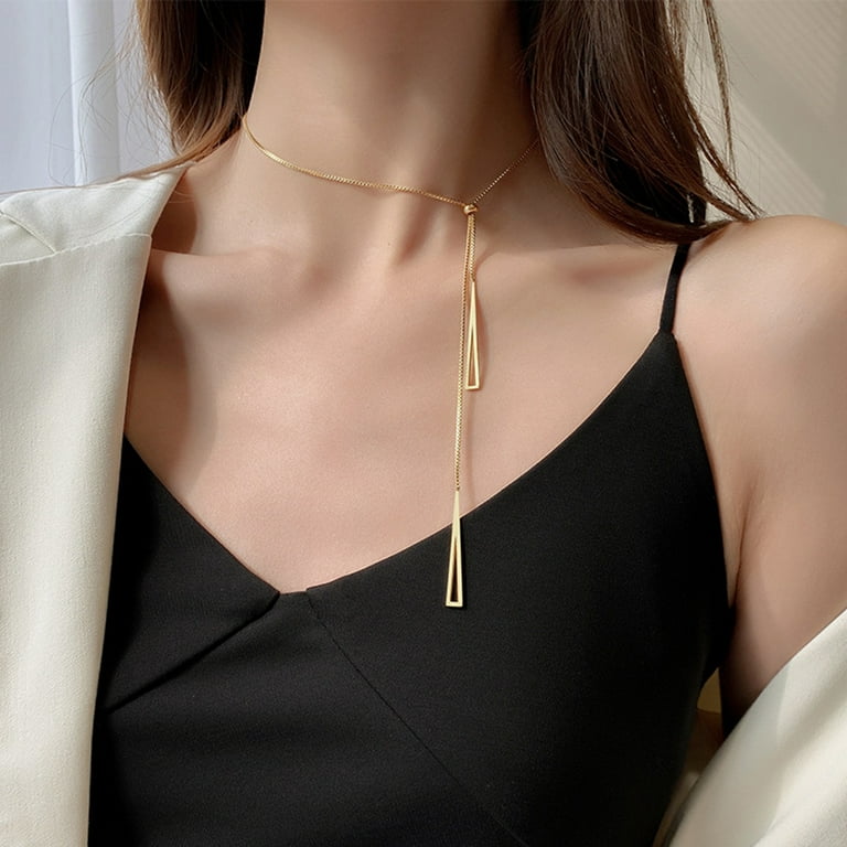 Lariat Tassel Necklaces for Women Gold Long Knotted Chain Necklac Y  Adjustable Tassel Pendant : : Clothing, Shoes & Accessories