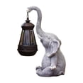 thumbnail image 2 of Elephant Outdoor Garden Statue with Solar Lantern Sculpture Modern Elephant Lamp Gray, 2 of 8