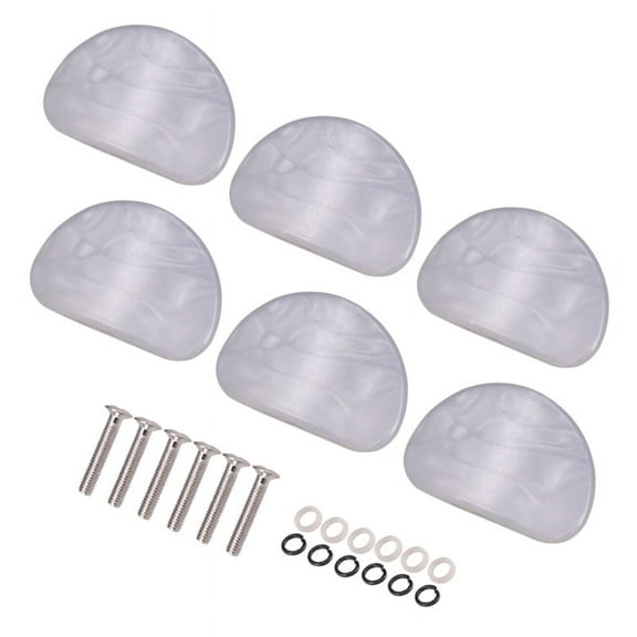 6 Pcs White Pearl Guitar Tuning Pegs Keys Button Tuners Machine Heads Premium Tuning Key Button Cap Knobs Handle Caps