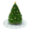 thumbnail image 3 of 36 Inch Christmas Tree Skirt – Velvet Plush Tree Mat, Soft Thickened Polyester with Red Ties, Single-Sided Printing, Available in 30in/36in/48in, Perfect for Holiday Xmas Tree Decoration, 3 of 7