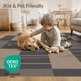 thumbnail image 4 of ODIKA 2'x3' Brown Geometric Checkered Design Washable Throw Rug Modern Pattern with Natural Accents Non-Slip, Low Profile, Flatwoven, Easy Care for Hallway, Study Room, 4 of 7