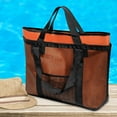 thumbnail image 3 of 2-in-1 Mesh Beach Bag Large Pool Handbags Lightweight Waterproof Women Mesh Tote for Swimming Pool Travel Work, 3 of 8