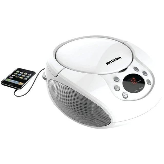 Proscan Elite CD portátil Boombox con radio AM/FM - Blanco