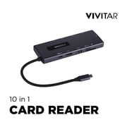 Vivitar 10-in-1 High-Speed USB Memory Card Reader with Multi-Card Compatibility for SD and MicroSD Cards
