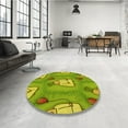 thumbnail image 4 of Ahgly Company Machine Washable Indoor Square Transitional Chameleon Green Area Rugs, 5' Square, 4 of 7