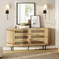 thumbnail image 4 of Wampat 63-Inch Mid-Century Fluted Chest of Drawers, 6 Drawers, Brown, 4 of 9