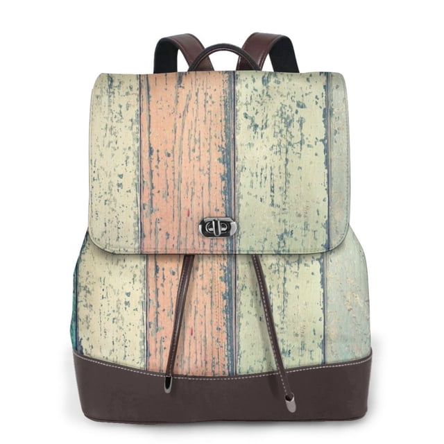Disketp Hardwood Mochila de Cuero para Mujer, Bolso de Espalda Antirrobo con Estilo para Viaje, Trabajo y Uso Diario