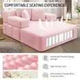 thumbnail image 4 of CARZZI LIFE 60 Inch Oversized Chaise Lounge Chair Indoor, Corduroy Boneless Chaise with Armrests & Backrest /2 Pockets /3 Pillows, Lounge Sofa Bed for Adults Living Room (Pink), 4 of 8