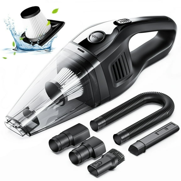 Wireless Handheld Vacuum Cleaner with 6000PA Suction, Long Battery Life, Versatile Attachments, for Car and Household Cleaning Black