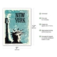 thumbnail image 2 of New York - Statue of Liberty - Vintage Travel Poster c.1959 - Master Art Print (Unframed) 9in x 12in, 2 of 4