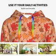 thumbnail image 4 of Lsque Yellow And Red Maple Leaves Pattern Casual Women's Hoodie,Hooded Sweatshirt with Kangaroo Pocket,Pullover Hoodie with Eye-catching Drawstrings-XX-Large, 4 of 7