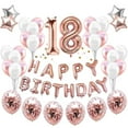 thumbnail image 1 of Globos elegantes de oro rosa, decoraciones premium reutilizables para el cumpleaños número 18 para hombres y mujeres, juego completo de suministros para fiestas con globos de confeti y pancarta de, 1 of 5
