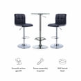 thumbnail image 6 of Powell Jenna 3-Piece Pub Set with Armless Upholstered Bar Stools - Black Faux Leather, 6 of 9