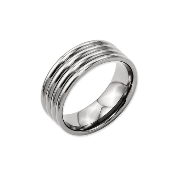 Titanium Grooved 8mm Polished Band