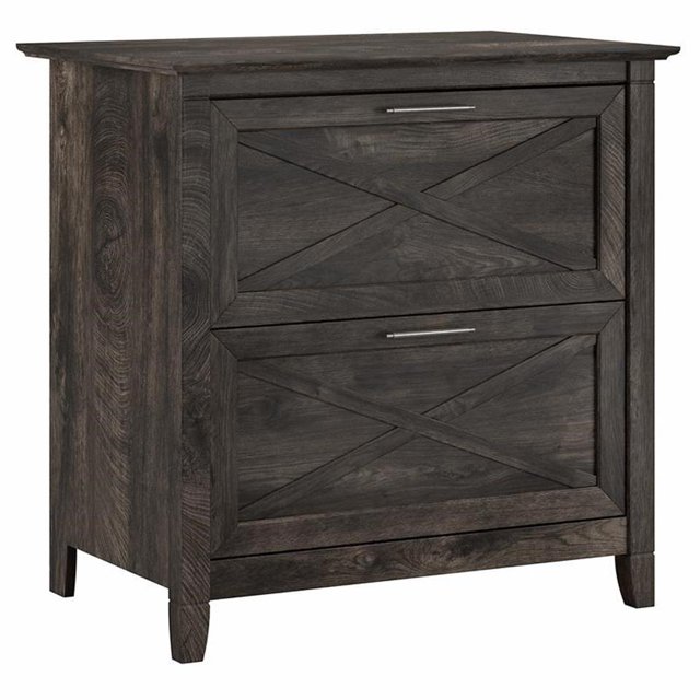 Pemberly Row 2 Drawers Farmhouse Wood Lateral File Cabinet in Gray