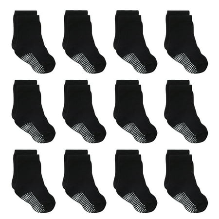

12pairs Boys Girls Toddler Casual With Grips Crew Baby Socks Newborn