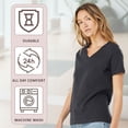 thumbnail image 4 of BELLA + CANVAS Women’s Jersey V-Neck T-Shirt, Assorted Short Sleeve Shirts 100% Ring-Spun Cotton Bulk V-Neck Tee, Mix Tees (Dark Color 6 Pack, L), 4 of 8