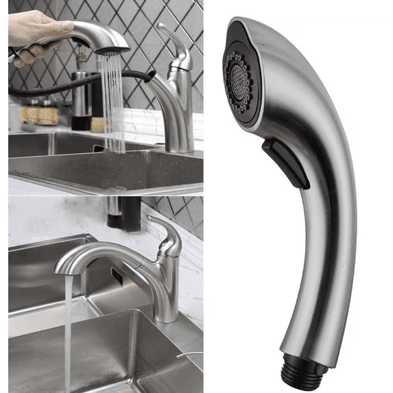 Replacement Sprayer Pull Out Spray Head Fit for Kitchen Sink Pull-Down Faucet in Brushed Nickel