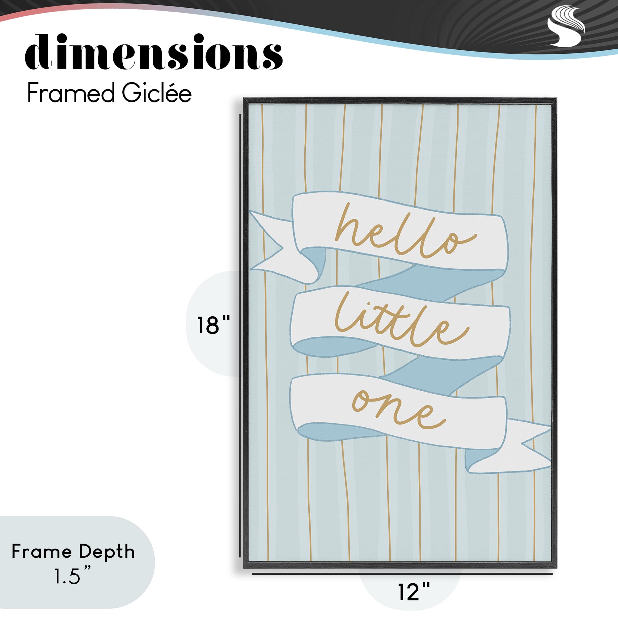 Stupell Industries Blue Hello Little One Black Framed Giclee Art, design by Amanda Houston